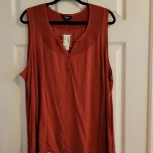 Sleeveless burnt orange blouse